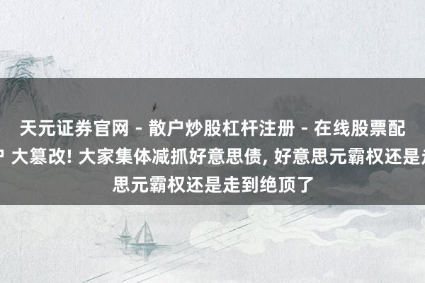 天元证券官网 - 散户炒股杠杆注册 - 在线股票配资如何开户 大篡改! 大家集体减抓好意思债, 好意思元霸权还是走到绝顶了