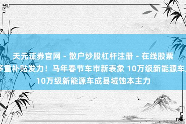 天元证券官网 - 散户炒股杠杆注册 - 在线股票配资如何开户 多重补贴发力！马年春节车市新表象 10万级新能源车成县域蚀本主力
