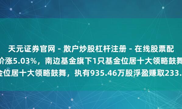 天元证券官网 - 散户炒股杠杆注册 - 在线股票配资如何开户 新疆天业股价涨5.03%，南边基金旗下1只基金位居十大领略鼓舞，执有935.46万股浮盈赚取233.86万元