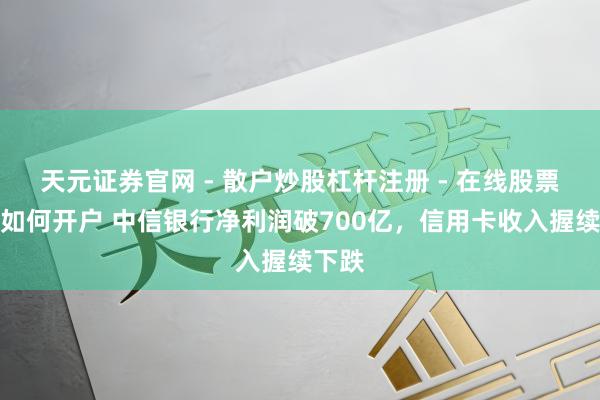 天元证券官网 - 散户炒股杠杆注册 - 在线股票配资如何开户 中信银行净利润破700亿，信用卡收入握续下跌