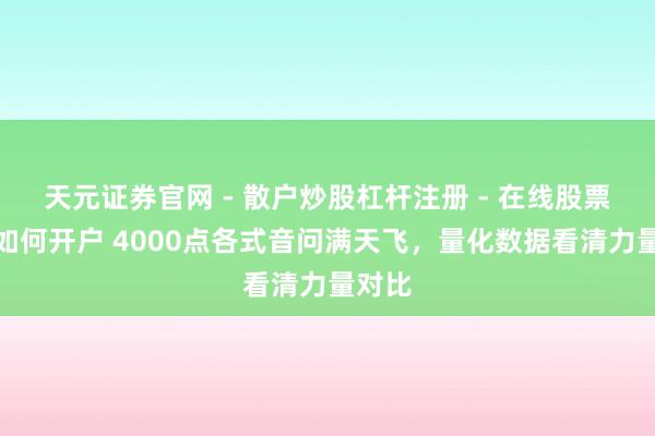 天元证券官网 - 散户炒股杠杆注册 - 在线股票配资如何开户 4000点各式音问满天飞,量化数据看清力量对比