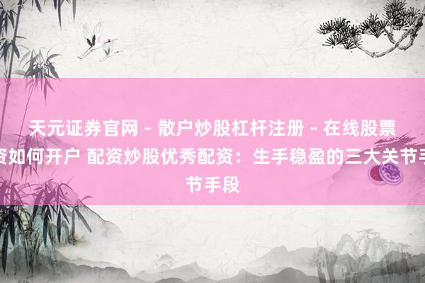 天元证券官网 - 散户炒股杠杆注册 - 在线股票配资如何开户 配资炒股优秀配资：生手稳盈的三大关节手段