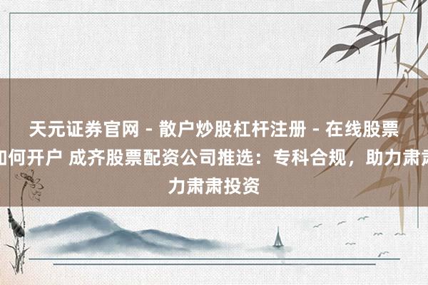 天元证券官网 - 散户炒股杠杆注册 - 在线股票配资如何开户 成齐股票配资公司推选：专科合规，助力肃肃投资