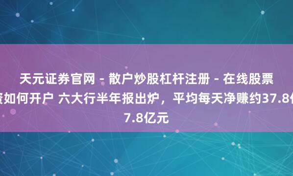天元证券官网 - 散户炒股杠杆注册 - 在线股票配资如何开户 六大行半年报出炉，平均每天净赚约37.8亿元