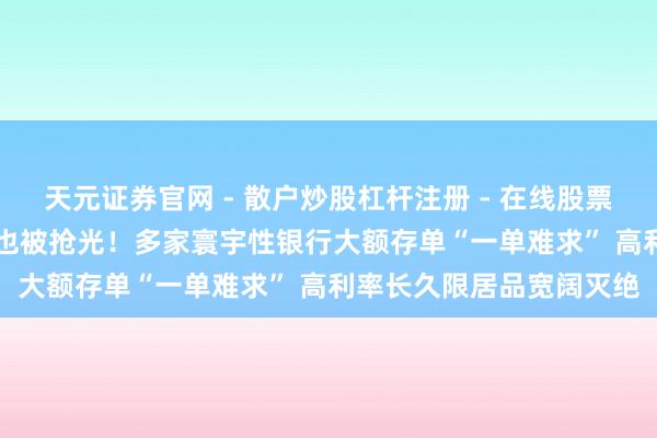 天元证券官网 - 散户炒股杠杆注册 - 在线股票配资如何开户 100万起也被抢光！多家寰宇性银行大额存单“一单难求” 高利率长久限居品宽阔灭绝