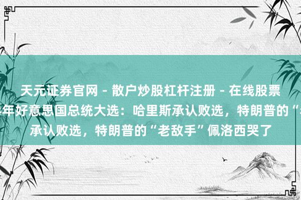 天元证券官网 - 散户炒股杠杆注册 - 在线股票配资如何开户 2024年好意思国总统大选：哈里斯承认败选，特朗普的“老敌手”佩洛西哭了