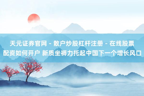 天元证券官网 - 散户炒股杠杆注册 - 在线股票配资如何开户 新质坐褥力托起中国下一个增长风口
