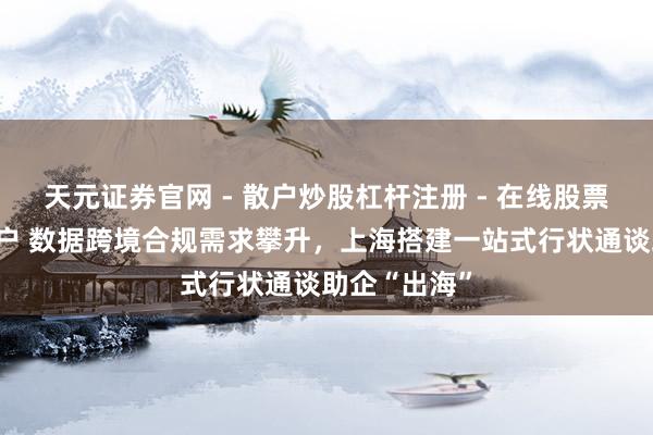 天元证券官网 - 散户炒股杠杆注册 - 在线股票配资如何开户 数据跨境合规需求攀升，上海搭建一站式行状通谈助企“出海”