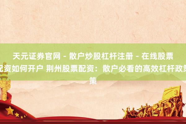 天元证券官网 - 散户炒股杠杆注册 - 在线股票配资如何开户 荆州股票配资：散户必看的高效杠杆政策