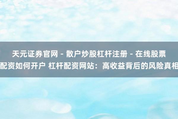 天元证券官网 - 散户炒股杠杆注册 - 在线股票配资如何开户 杠杆配资网站：高收益背后的风险真相